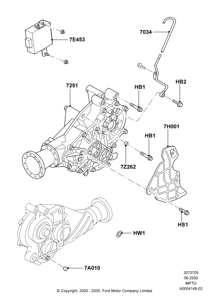 05A - Transfer Drive Case, 4 Speed CD4E Automatic, 4WD; 12/JUN/2000-01/MAY/2006