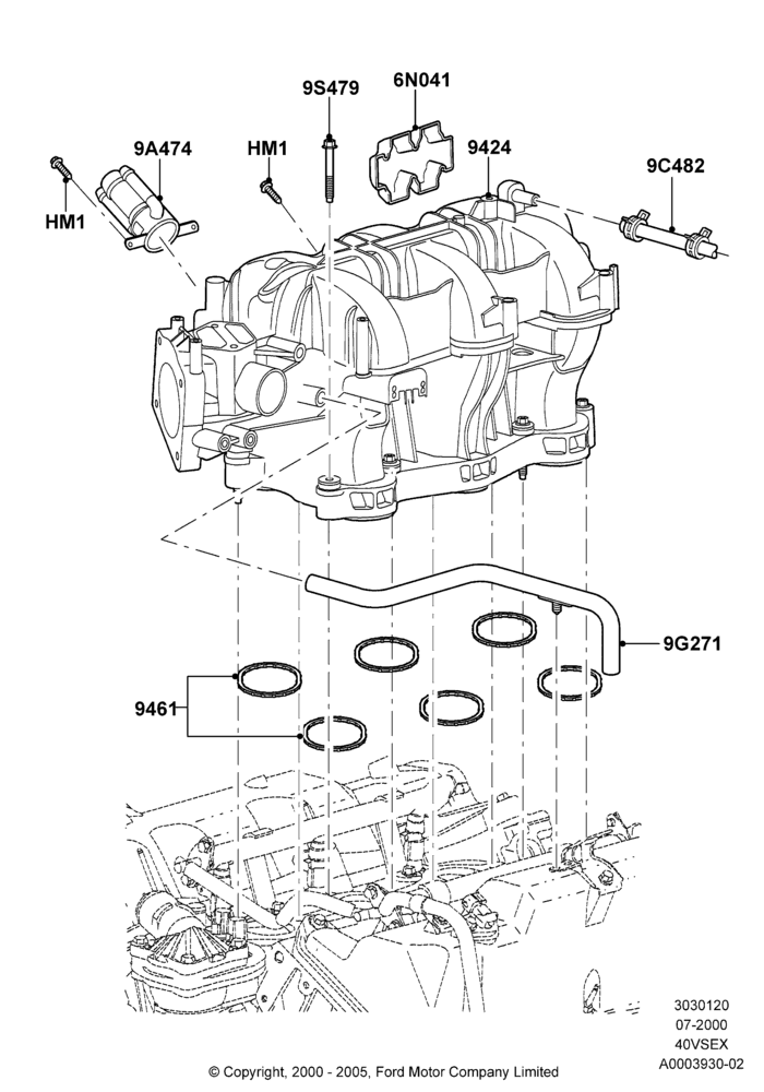 20B - Intake Manifold, 4.0L V6 12V SOHC EFI; 24/JUL/2000-04/AUG/2003