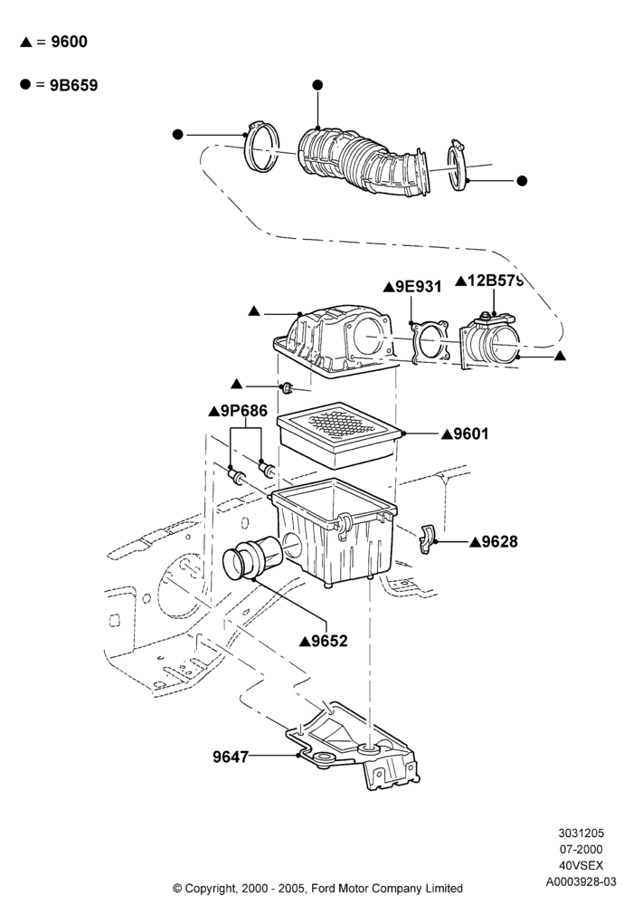 05B - Air Cleaner, 4.0L V6 12V SOHC EFI; 24/JUL/2000-04/MAR/2002
