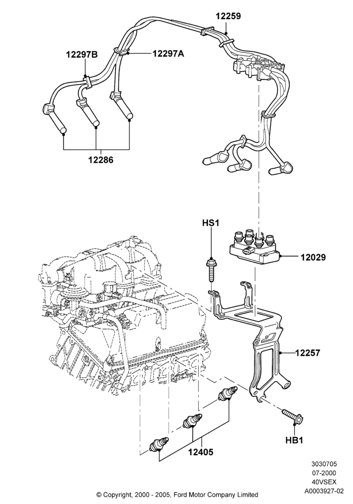 05B - Ignition Coil and Wires/Spark Plugs, 4.0L V6 12V SOHC EFI; 24/JUL/2000-30/JUN/2005