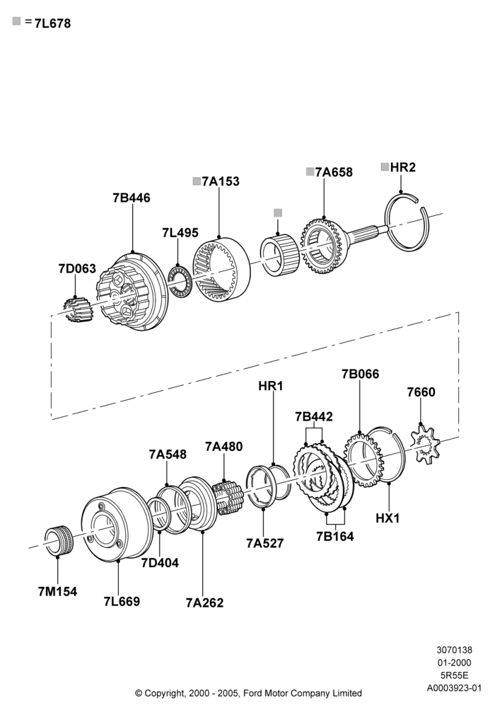 38A - Coast Clutch and Components, 5R44E/5R55E - 5 Speed Auto Trans; 31/JAN/2000-30/JUN/2005