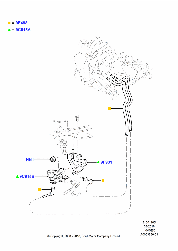 10D - Fuel Lines, 4.0L V6 12V SOHC EFI, Valve - Vapor Management; 24/JUL/2000-30/JUN/2005