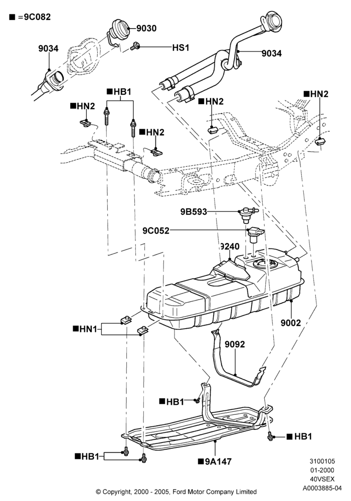05B - Fuel Tank, 4.0L V6 12V SOHC EFI; 31/JAN/2000-04/MAR/2002