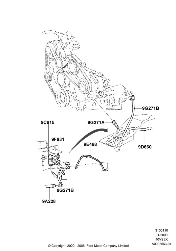 10C - Fuel Lines, 4.0L V6 12V SOHC EFI, Valve - Vapor Management; 31/JAN/2000-24/JUL/2000