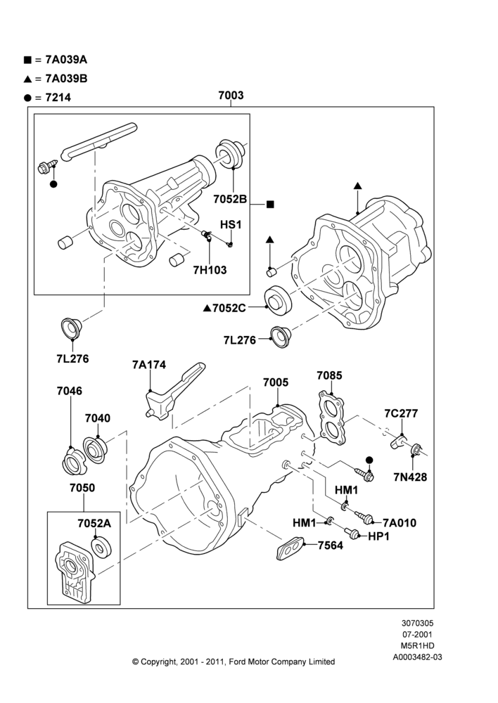 05A - Manual Transmission and Case, 5 Spd Man Trans  - R1HD; 24/JUL/2000-04/AUG/2003