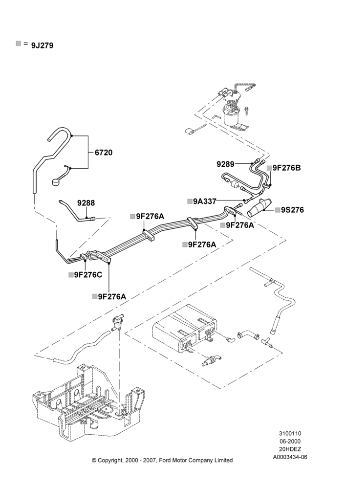 10A - Fuel Lines, (+) North American Markets, 3.0 V6 24V DOHC EFI Modular; 12/JUN/2000-22/DEC/2003