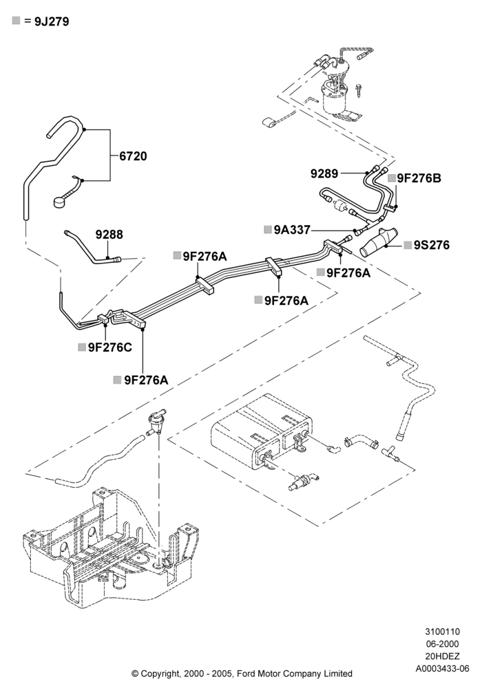 10A - Fuel Lines, (+) North American Markets, Zetec 2.0 16V EFI; 12/JUN/2000-22/DEC/2003