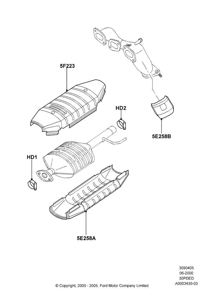Heat Shields - Exhaust System, (+) North American Markets, 3.0 V6 24V DOHC EFI Modular