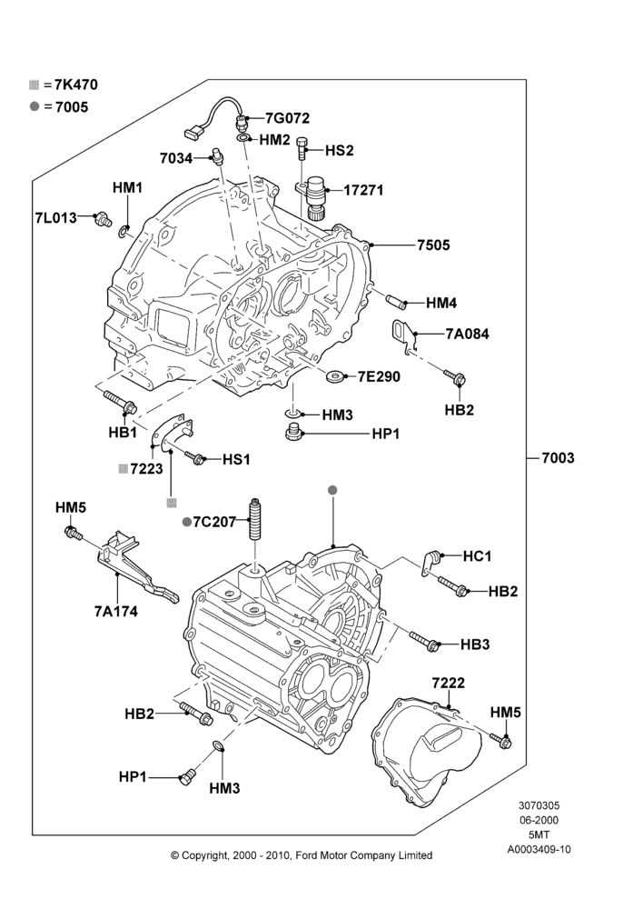 05A - Manual Transmission and Case, 2WD, 5 Speed Manual Transmission; 12/JUN/2000-22/DEC/2003