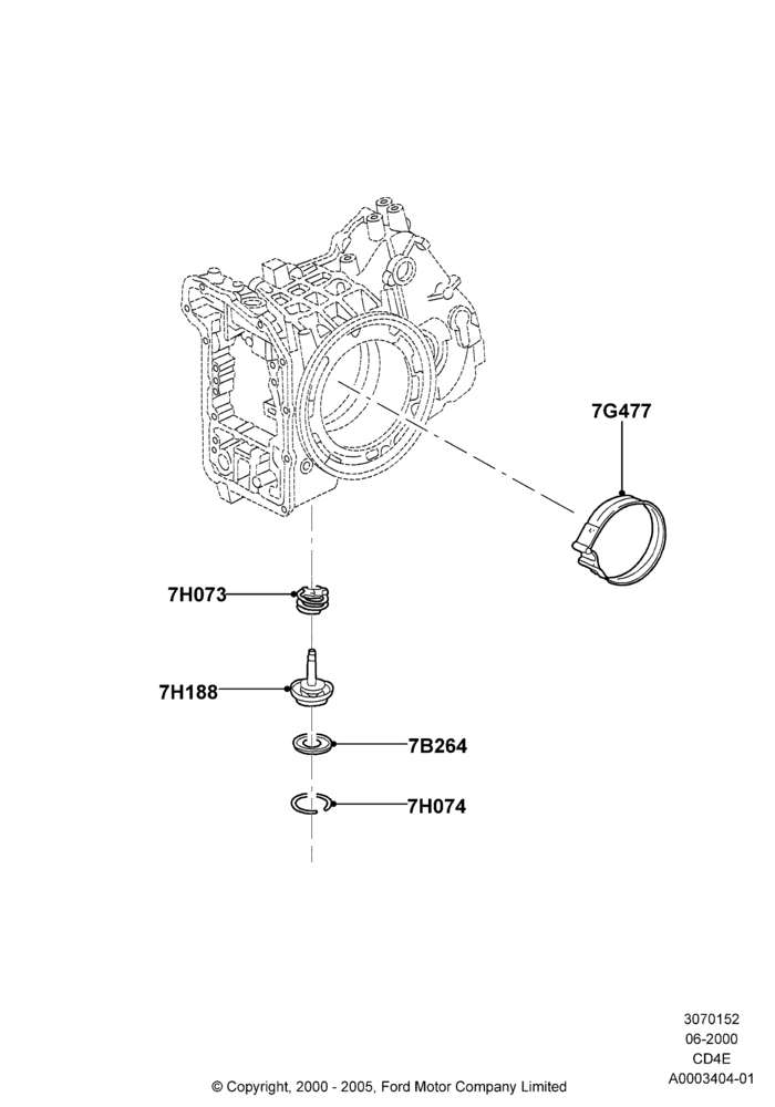 52A - Automatic Transmission Components, 3.0 V6 24V DOHC EFI Modular, 4 Speed CD4E Automatic, Zetec 2.0 16V EFI; 12/JUN/2000-22/DEC/2003