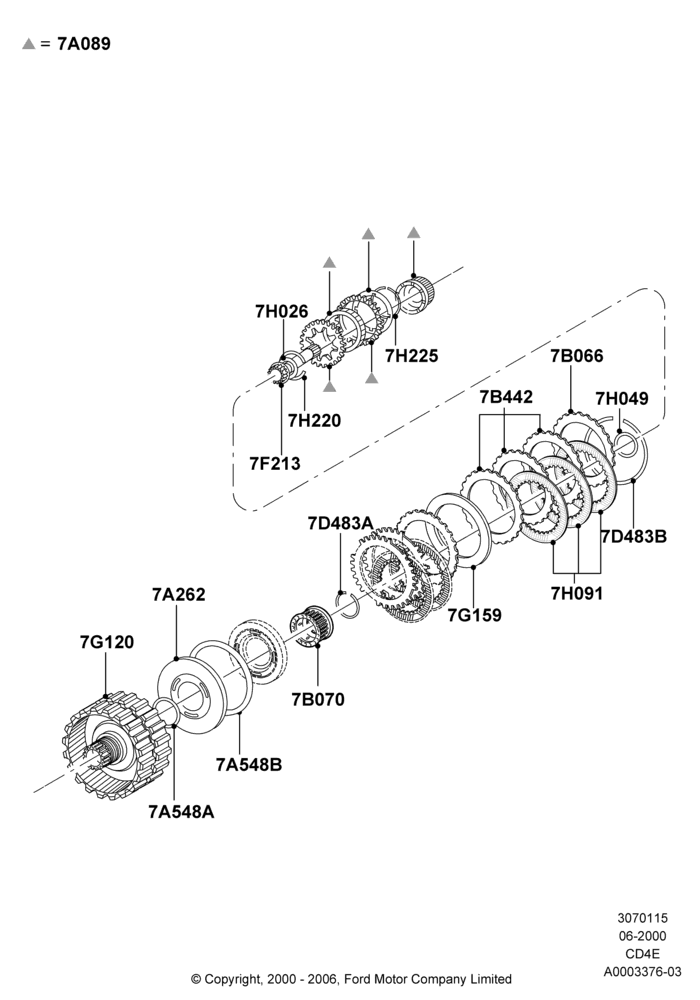 15A - Forward Clutch and Components, 3.0 V6 24V DOHC EFI Modular, 4 Speed CD4E Automatic, Zetec 2.0 16V EFI; 12/JUN/2000-22/DEC/2003