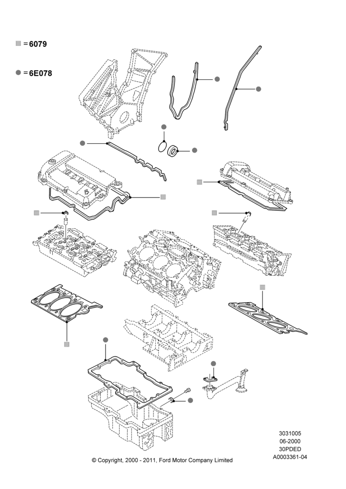 05A - Engine Gasket Kits, 3.0 V6 24V DOHC EFI Modular; 12/JUN/2000-01/MAY/2006