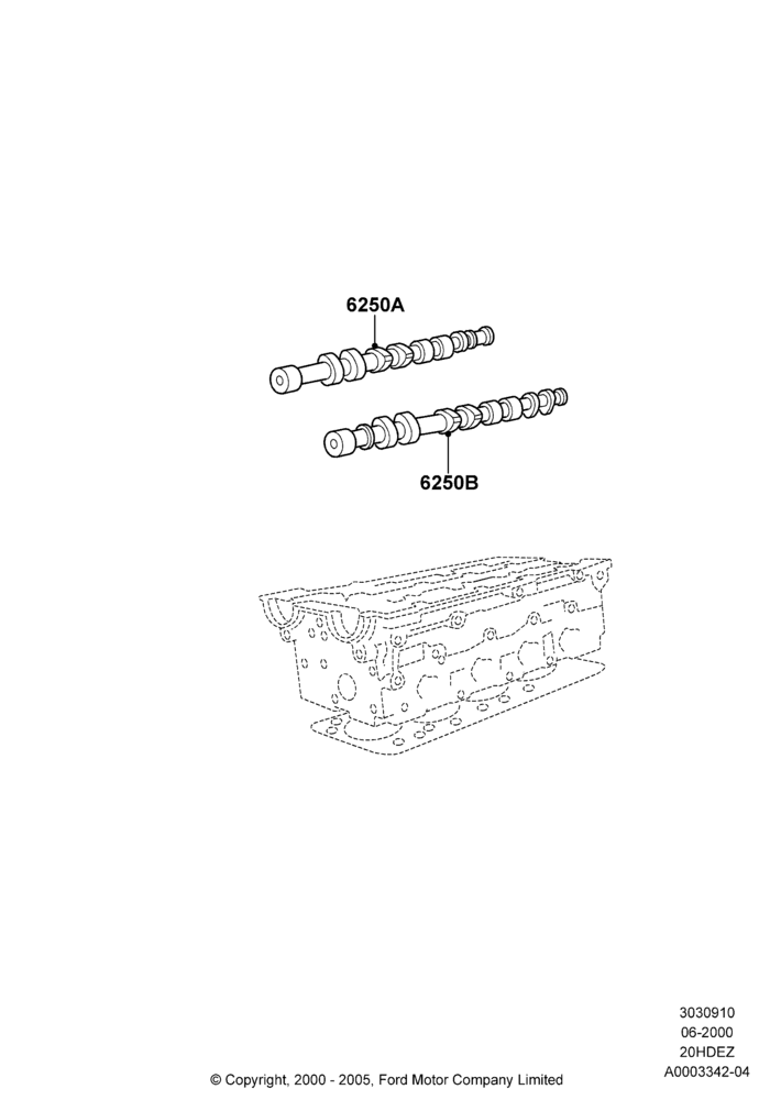 Camshaft, Zetec 2.0 16V EFI
