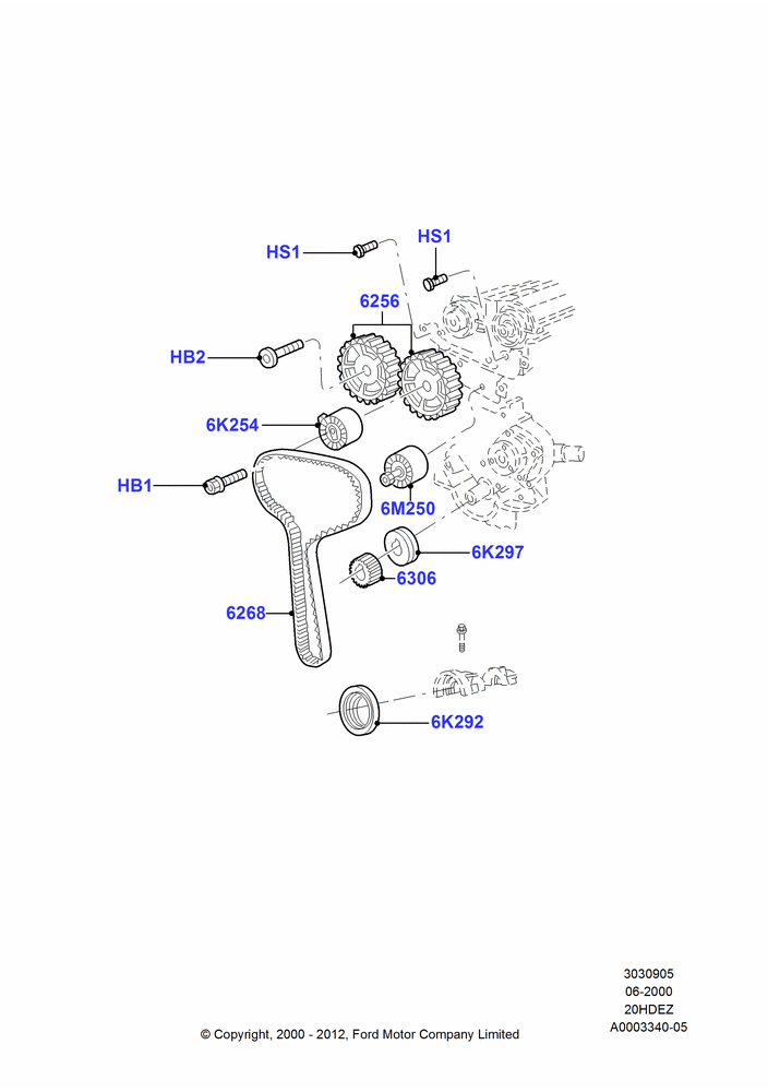 Timing Gear, Zetec 2.0 16V EFI