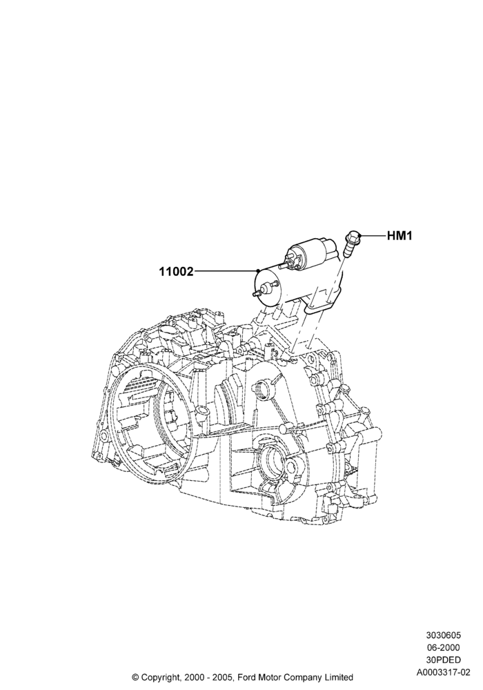 05A - Starter Motor, 3.0 V6 24V DOHC EFI Modular; 12/JUN/2000-22/DEC/2003