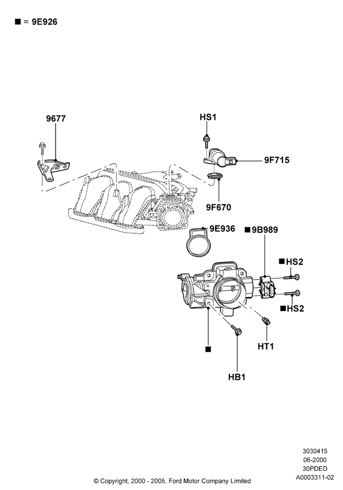 15A - Throttle Housing, 3.0 V6 24V DOHC EFI Modular; 12/JUN/2000-01/MAY/2006