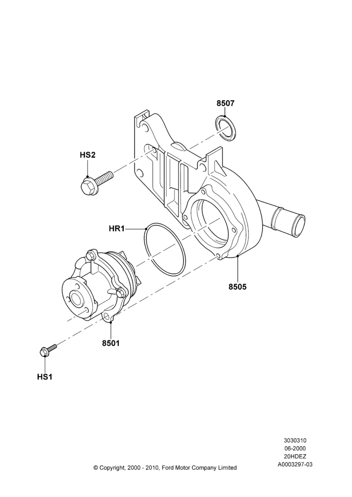 Water Pump, Zetec 2.0 16V EFI