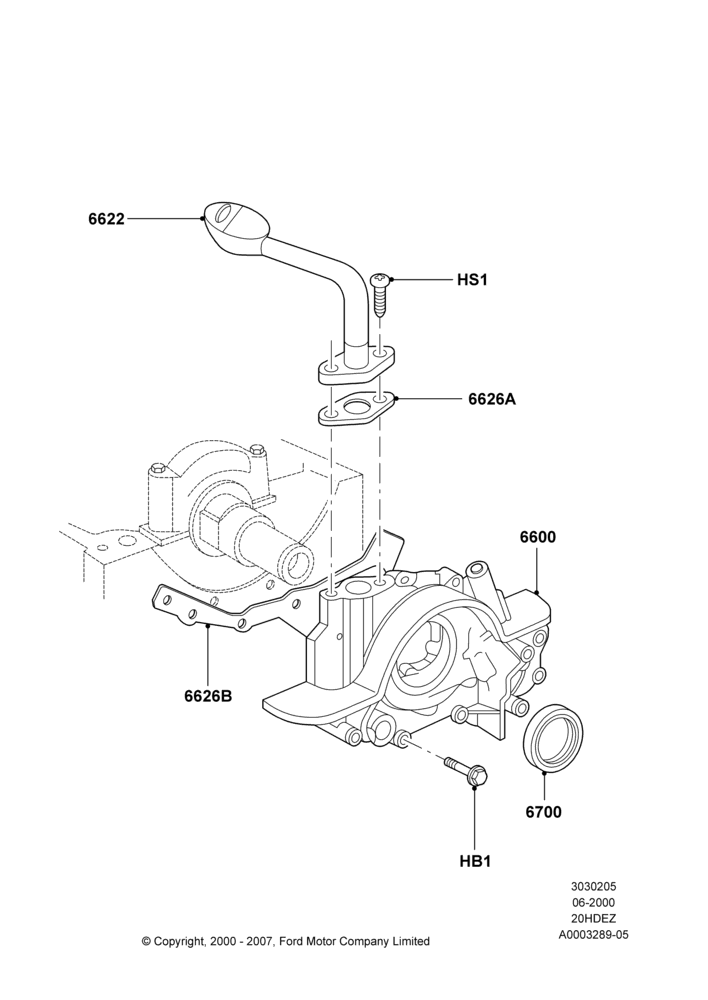 05A - Oil Pump, Zetec 2.0 16V EFI; 12/JUN/2000-22/DEC/2003