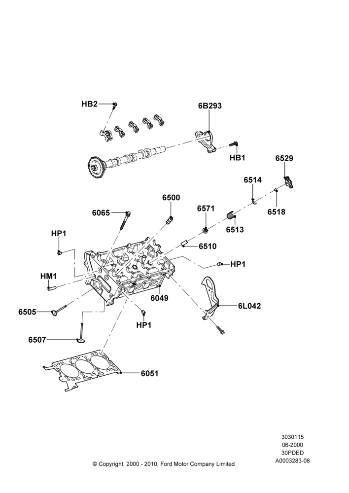 15A - Cylinder Head, 3.0 V6 24V DOHC EFI Modular; 12/JUN/2000-01/MAY/2006