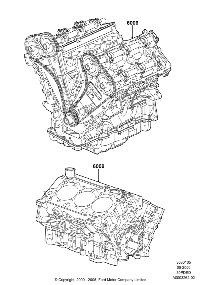 05A - Service Engine and Short Block, 3.0 V6 24V DOHC EFI Modular; 12/JUN/2000-01/MAY/2006