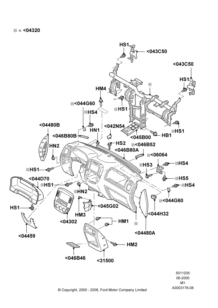 05A - Instrument Panel, All LHD Territories; 12/JUN/2000-30/JUL/2001