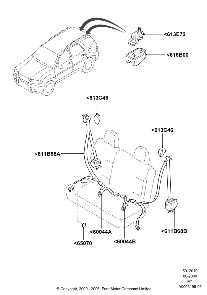 10A - Rear Seat Belts; 12/JUN/2000-22/DEC/2003