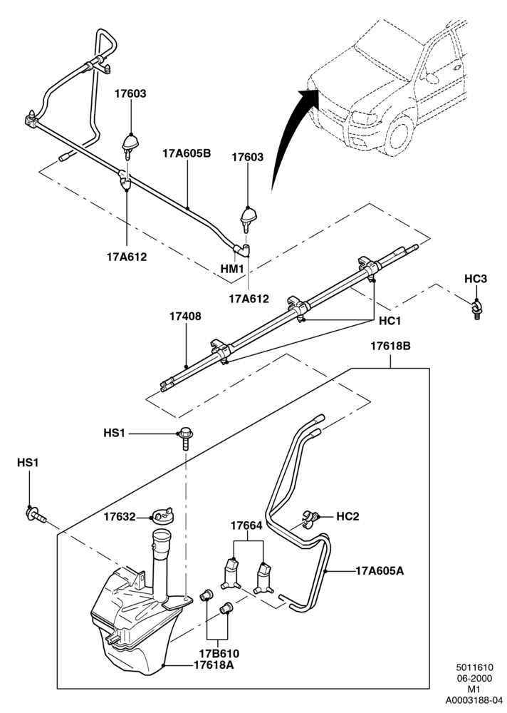 10A - Windshield Washer, All LHD Territories; 12/JUN/2000-01/MAY/2006