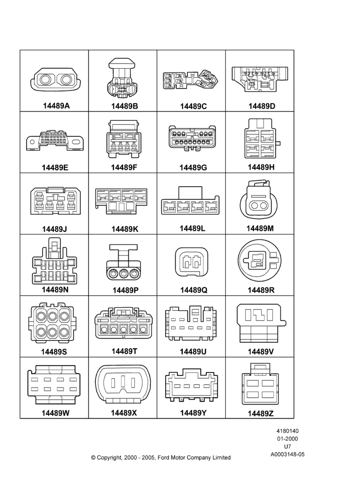 40A - Wiring Connectors, Page A; 31/JAN/2000-09/MAY/2003