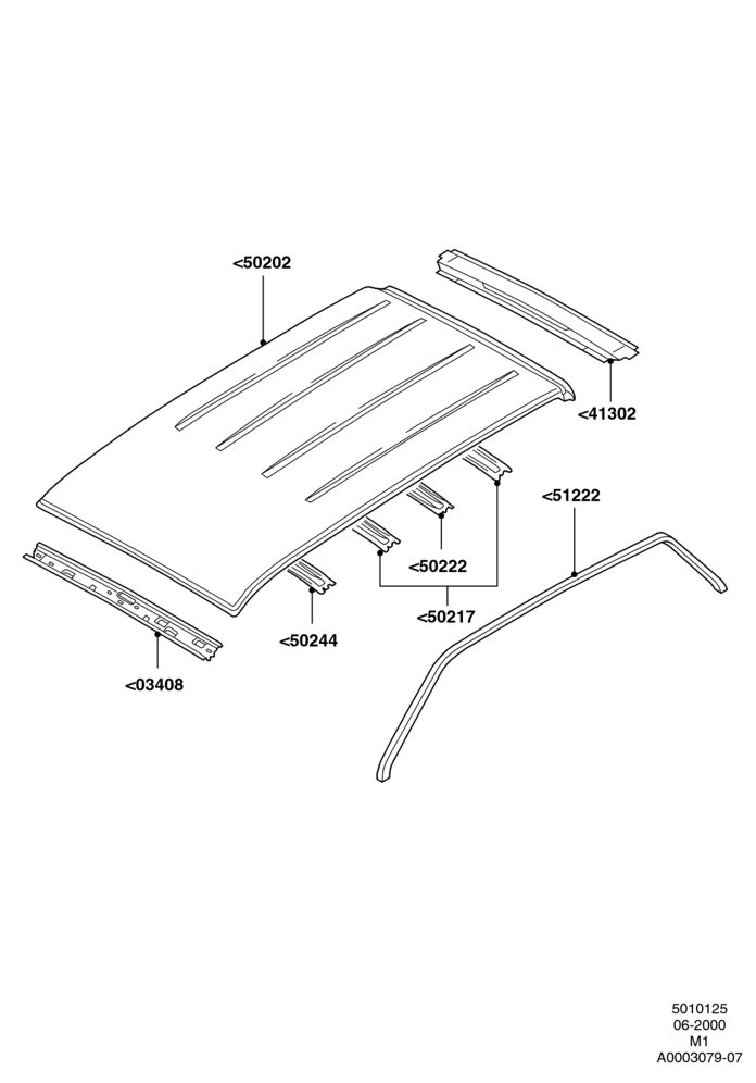 25A - Roof - Sheet Metal, All LHD Territories; 12/JUN/2000-01/MAY/2006