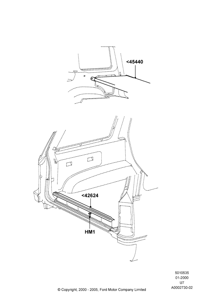 35A - Load Compartment Trim, Production Installed; 31/JAN/2000-09/MAY/2003