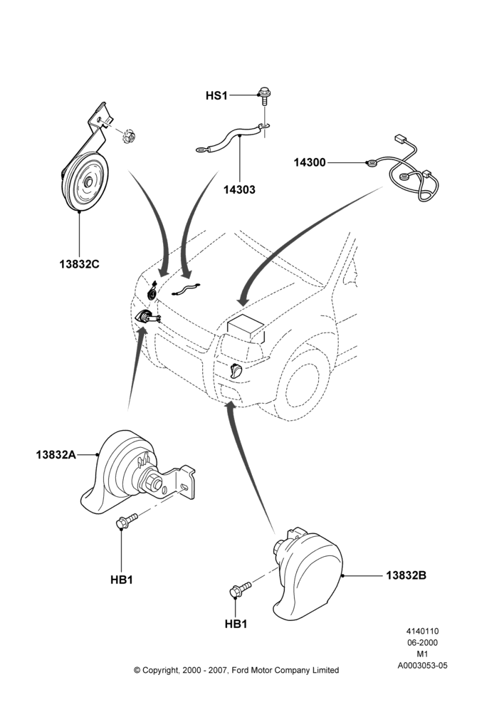 10 - Battery Cables and Horn; 12/JUN/2000-01/MAY/2006
