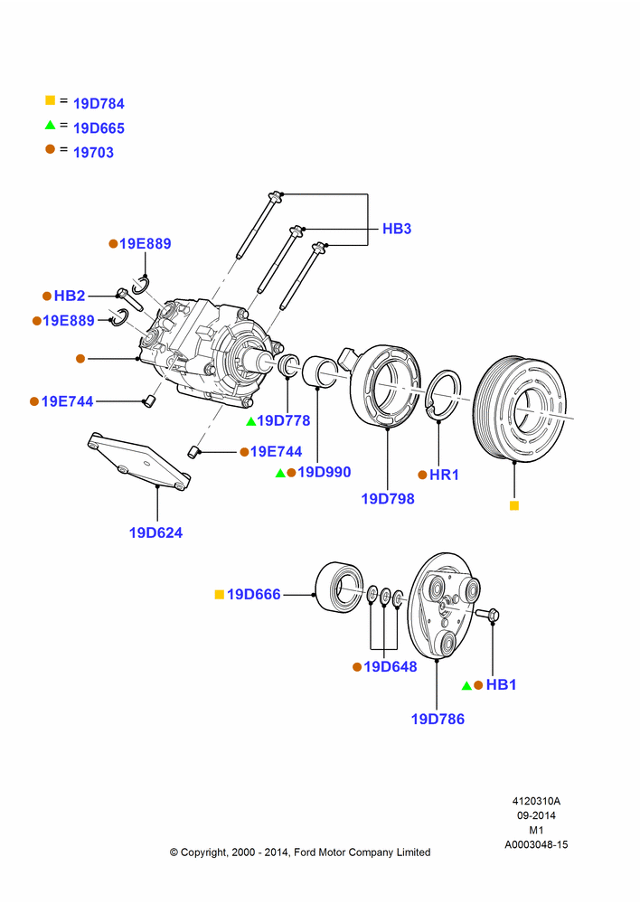 10A - Air Conditioning Condensr/Compressr, All LHD Territories, Compressor Assy; 12/JUN/2000-22/DEC/2003