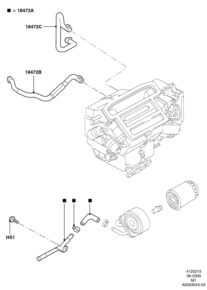 15A - Heater Hoses, All LHD Territories, Zetec 2.0 16V EFI; 12/JUN/2000-22/DEC/2003