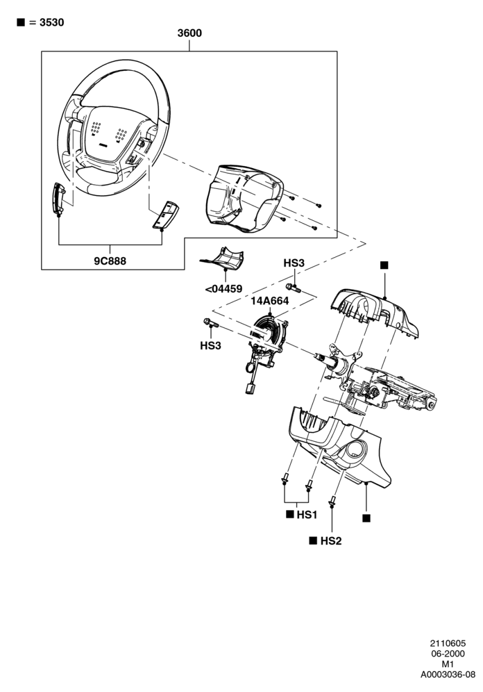 05A - Steering Wheel, LHD; 12/JUN/2000-01/MAY/2006