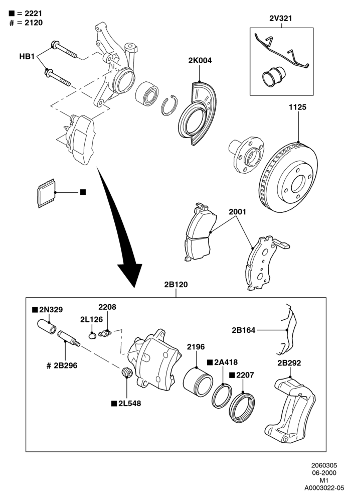 05A - Front Brake Discs and Calipers; 12/JUN/2000-22/DEC/2003