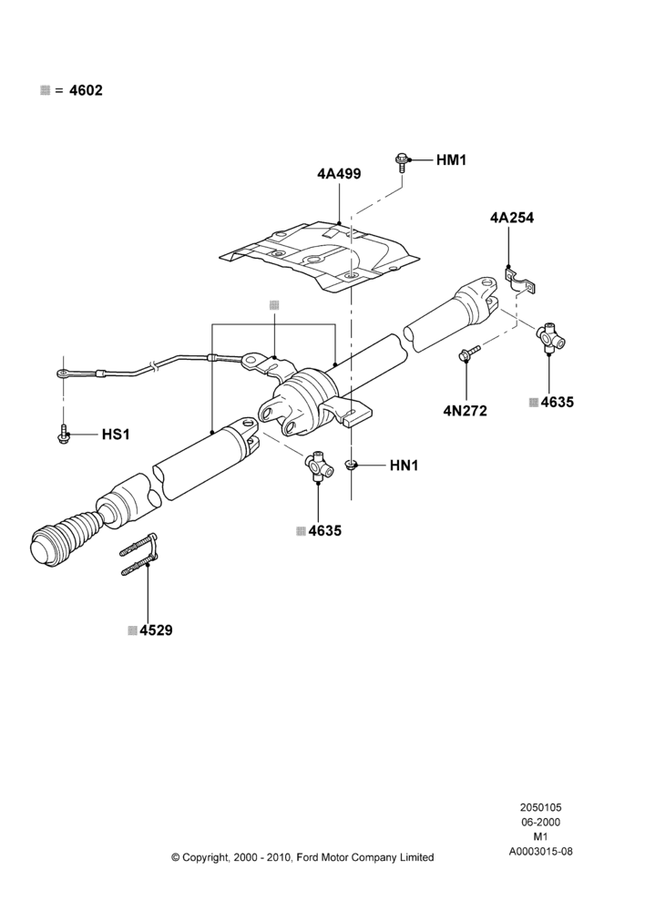 05A - Drive Shaft - Rear Axle Drive, 4WD; 12/JUN/2000-01/MAY/2006