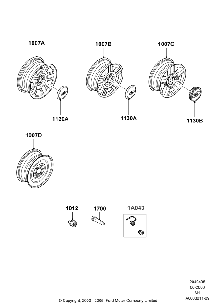 05A - Wheels, LHD, With 15" Wheels; 12/JUN/2000-30/JUL/2001