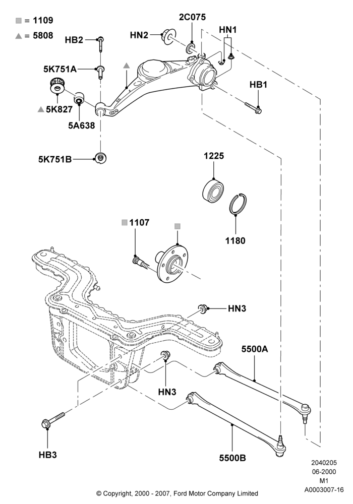 05A - Rear Knuckle and Suspension Arms, 2WD, All LHD Territories; 12/JUN/2000-22/DEC/2003