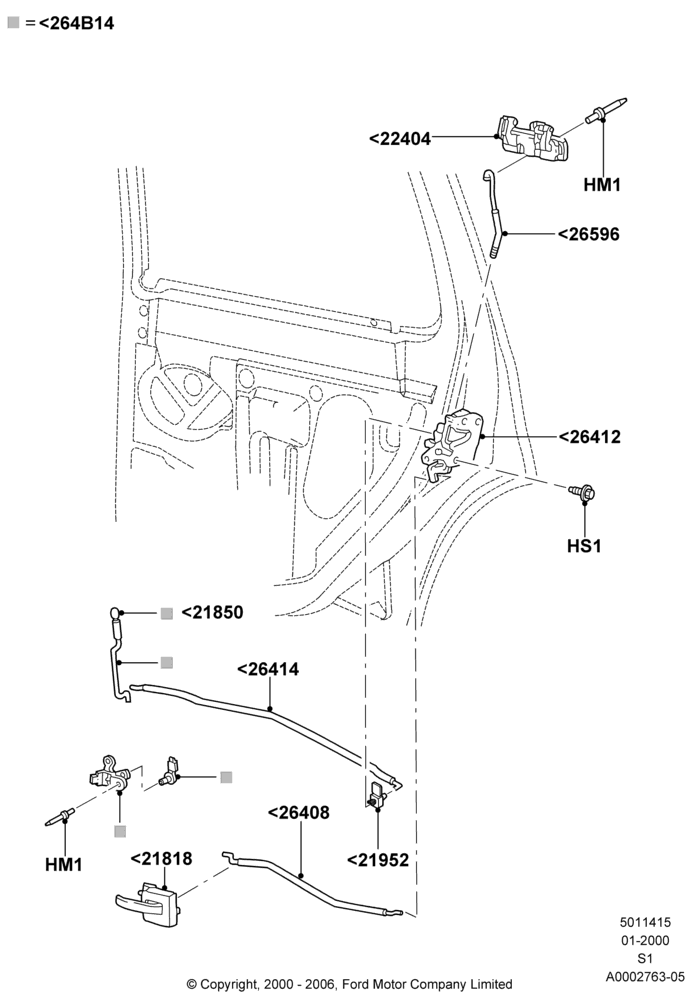 15 - Rear Door Lock Controls; 31/JAN/2000-30/JUN/2005