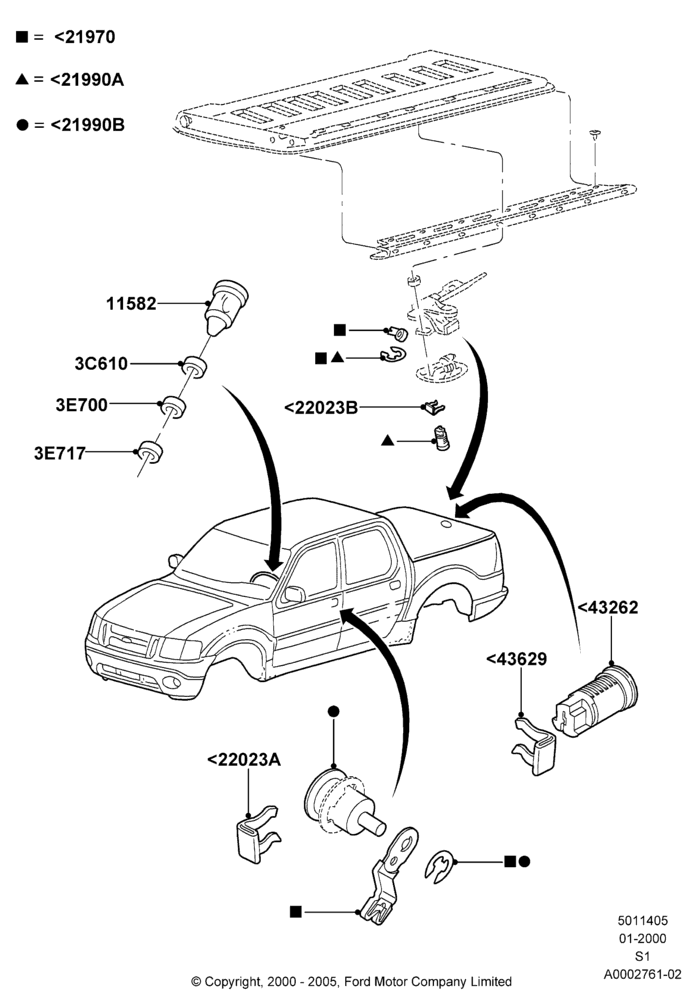 05 - Vehicle Lock Sets and Repair Kits; 31/JAN/2000-30/JUN/2005