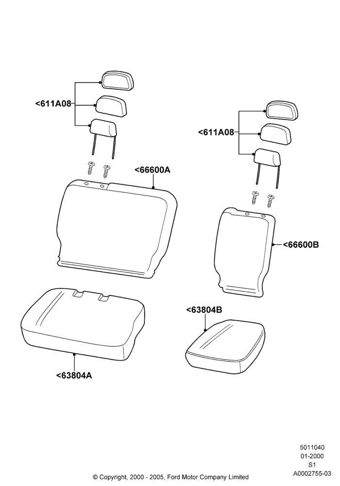 40A - Rear Seat Covers; 31/JAN/2000-19/AUG/2002
