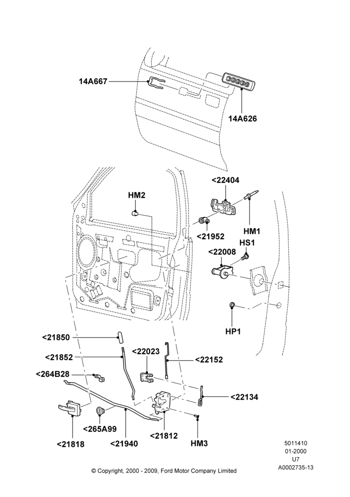 10 - Front Door Lock Controls; 31/JAN/2000-09/MAY/2003