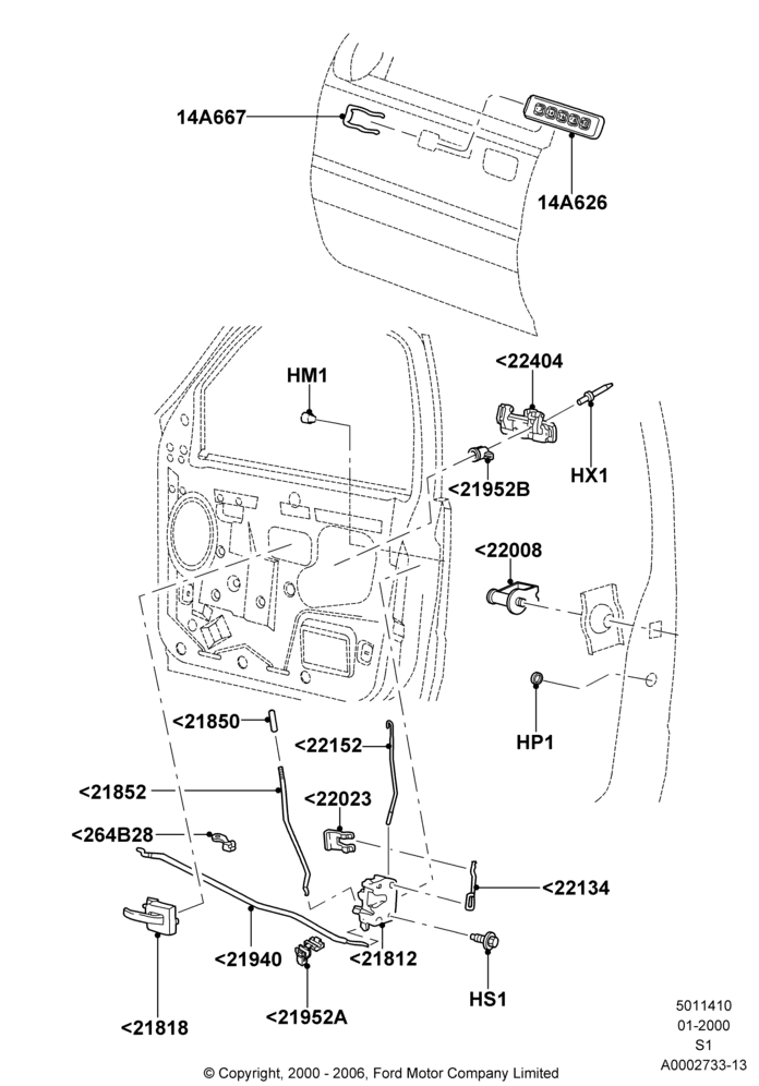 10 - Front Door Lock Controls; 31/JAN/2000-30/JUN/2005