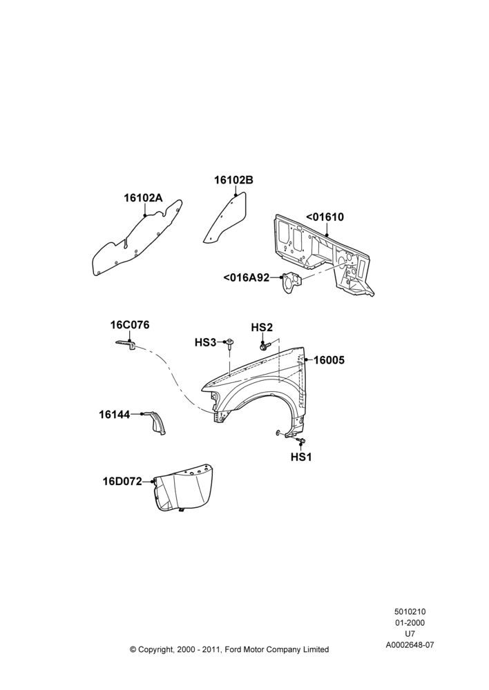 10 - Dash Panel and Front Fenders; 31/JAN/2000-09/MAY/2003