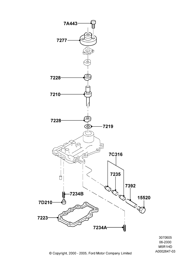 05A - Gear Change Lever - Manual Trans, 5 Spd Man Trans  - R1HD, Top Cover And Stub Lever; 24/JUL/2000-04/AUG/2003