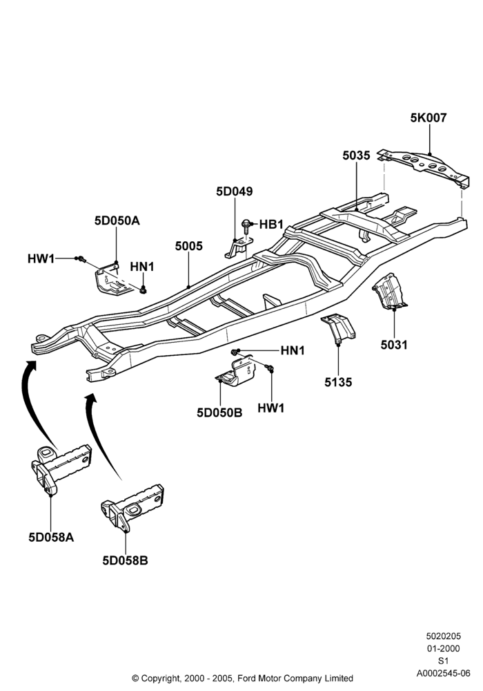 05A - Chassis Frame, Frame Assy; 31/JAN/2000-30/JUN/2005