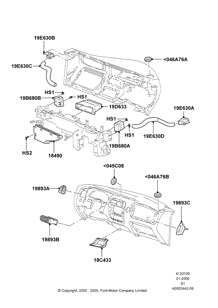 05 - Air Vents, Louvres and Ducts, Instrument Panel; 31/JAN/2000-30/JUN/2005