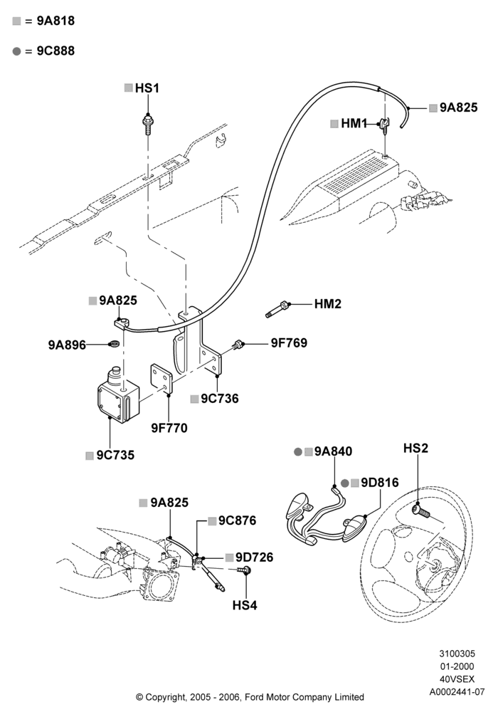 05A - Speed Control, 4.0L V6 12V SOHC EFI; 31/JAN/2000-30/JUN/2005