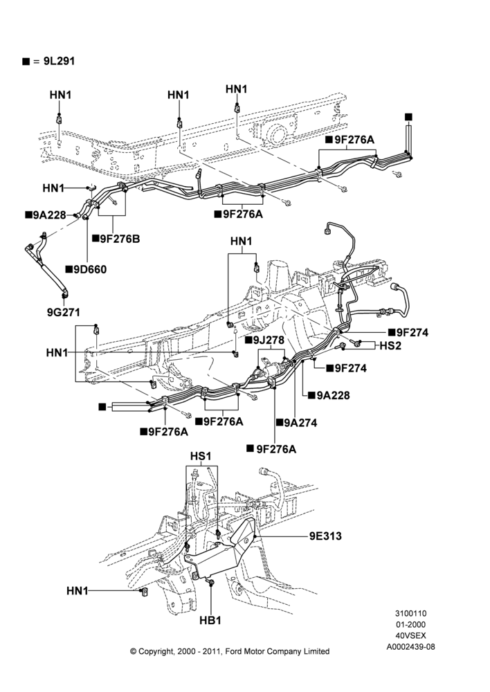 10A - Fuel Lines, 4.0L V6 12V SOHC EFI; 31/JAN/2000-21/APR/2001