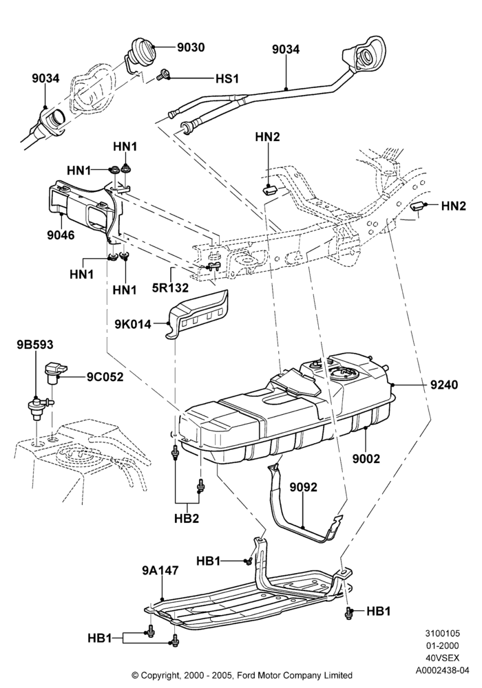 05A - Fuel Tank, 4.0L V6 12V SOHC EFI; 31/JAN/2000-04/MAR/2002